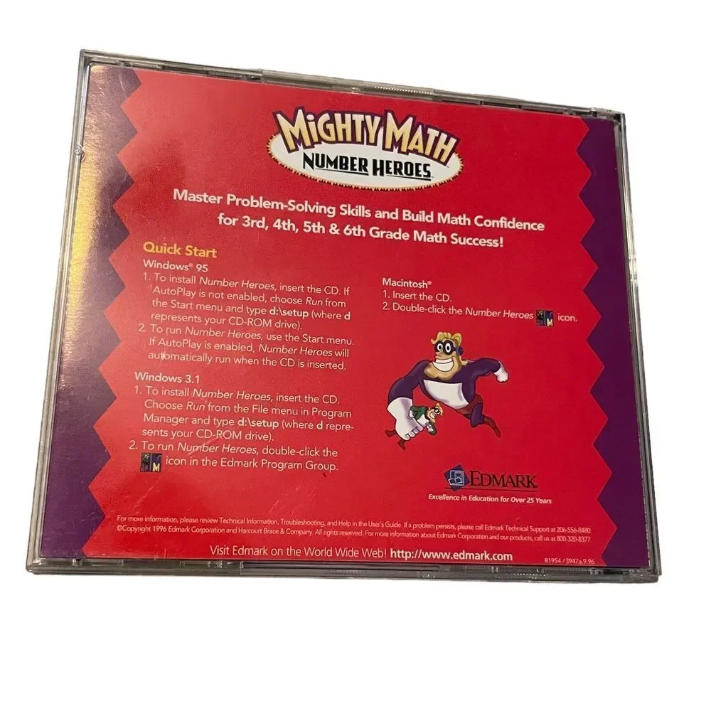 10/$25🦋 Set of Three Edmark Mighty Math Learning CD-ROMs